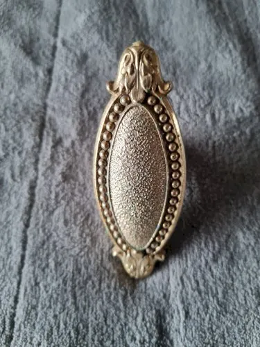 1 Poignée de Porte Perlées ovales Vintage en Bronze Laiton style louis XVI