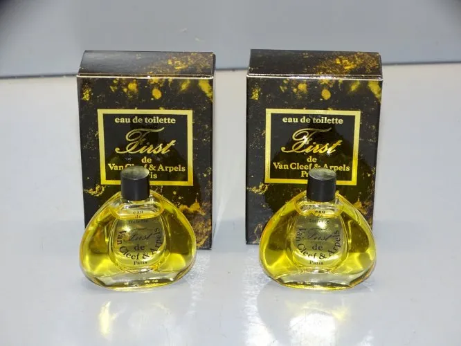 -2 BTES ECHANTILLONS EAU DE TOILETTE FIRST VAN CLEEF ANS ARPELS FLACONS PLEINS D