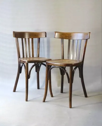 2 chaises bistrot Fischel 1930, état comme neuf. no Thonet