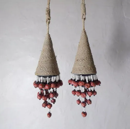 2 embrasses à rideaux passementerie ethnique