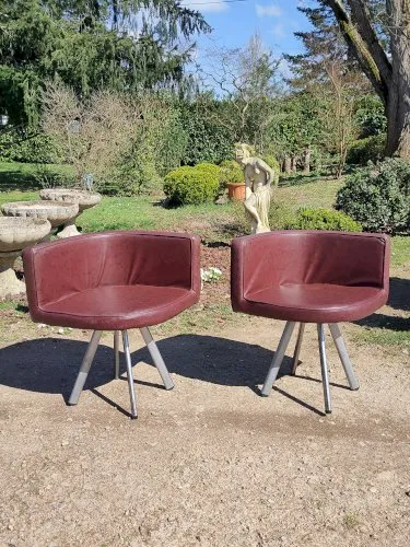 2 fauteuils design marron
