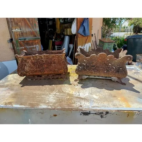 2 Jardinières en Fonte 1900 de Charleville - Mézières Style Rocaille