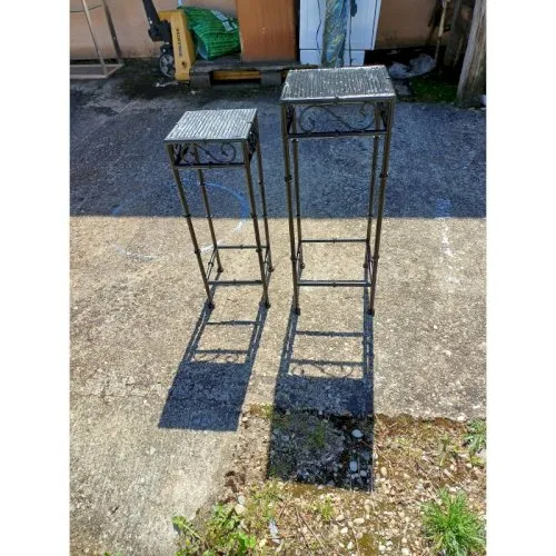 2 Sellettes Fer Forgé Noires