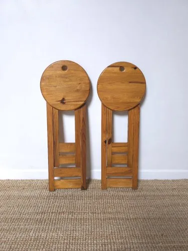 2 Tabourets pliants Suzy Adrian Reed pin 1970