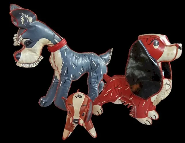 3 Ancienne Figurine Poupée Skine La Belle Et Le Clochard Disney Productions 1967