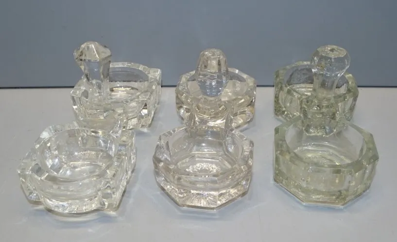 -3 ANCIENNES SALIERES de TABLE VERRE ou CRISTAL COLLECTION DECO TABLE D