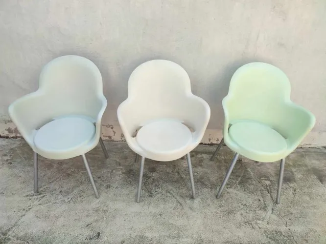 3 fauteuils Modèle Gogo par Marcello Ziliani pour Sintesi, 1980 vintage