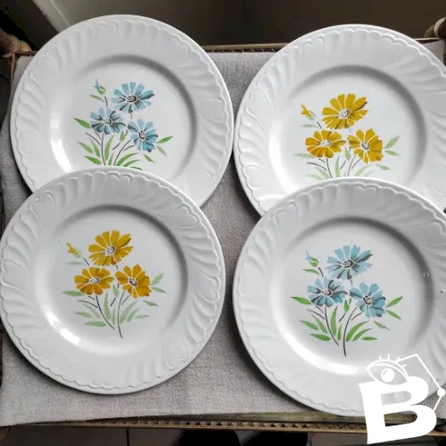 4 assiettes plates Fenal frères Badonviller
