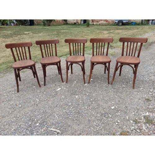 5 Chaises bistrot Thonet bois