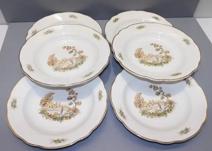 -6 ASSIETTES demi creuses CERAMIQUE DIGOIN/SARREGUEMINES VIEUX MARSEILLE  D