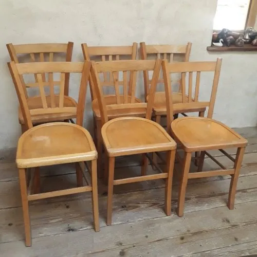 6 chaises bistrot années 1950 1960 ancienne vintage