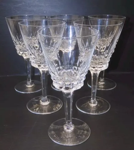 -6 JOLIS VERRES A PIED CRISTAL de VANNES Hauteur 14 cm déco TABLE VITRINE   D