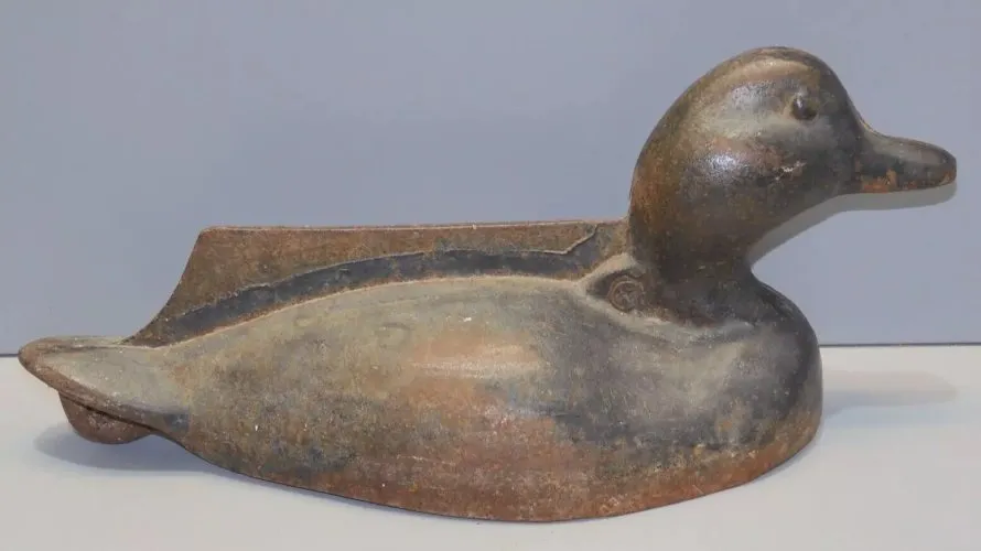 -AMUSANT CANARD GRATTE PIEDS EN FONTE DECO ENTREE DE PORTE XXe collection  D