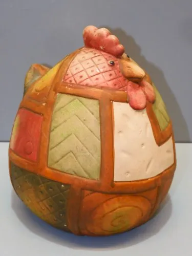 - AMUSANTE POULE TERRE CUITE XXe COLLECTION DECO CUISINE VITRINE  D