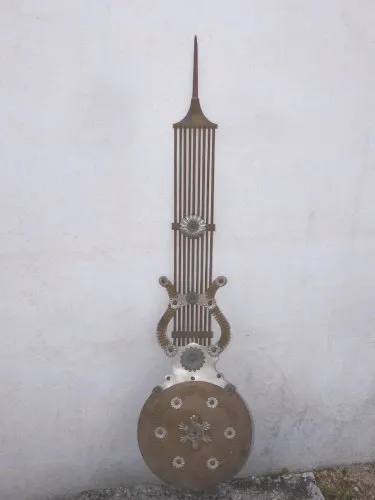 -ANCIEN BALANCIER POUR MOUVEMENT HORLOGE PENDULE COMTOISE ANCIENNE DECO  D
