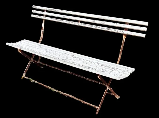 Ancien Banc Jardin Pliant Lattes Bois extérieur Mobilier jardin ancien