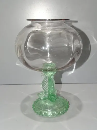 - ANCIEN BOCAL sur 3 PIEDS DAUPHINS VERTS BOCAL A SANGSUES PHARMACIE PORTIEUX D