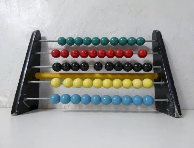 ancien boulier en bois vintage