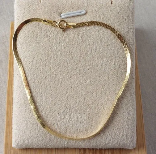 Ancien bracelet fin à chevron, en vermeil 925, vintage