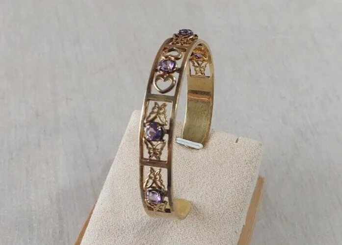 Ancien bracelet, Hanae Mori, en argent Sterling, et améthyste