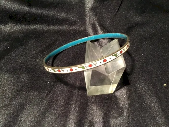 Ancien bracelet jonc cloisonné en émail vintage