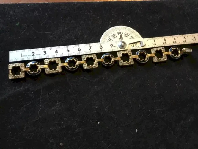 Ancien bracelet swarovski avec émail long 16 cm