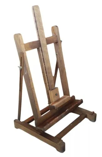 Ancien Chevalet De Table De Bureau à Poser En Chêne /Peinture Peintre Artiste
