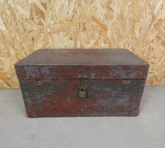 ancien coffre à munitions WW2 malle de rangement vintage