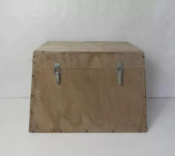 ancien coffre à outils bois marine vintage