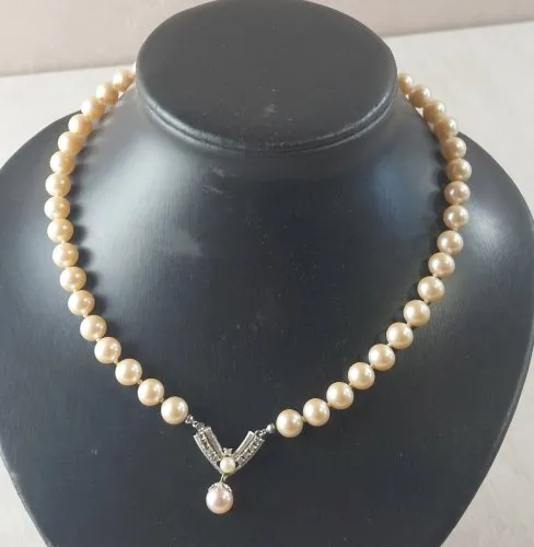 Ancien collier de perles et strass, vintage