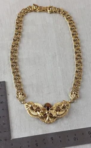 Ancien collier en métal doré, Studio M Due Bijoux, vintage