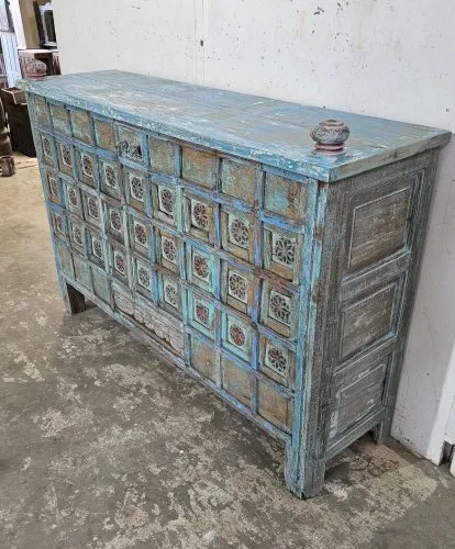 Ancien comptoir de marchand en teck birman