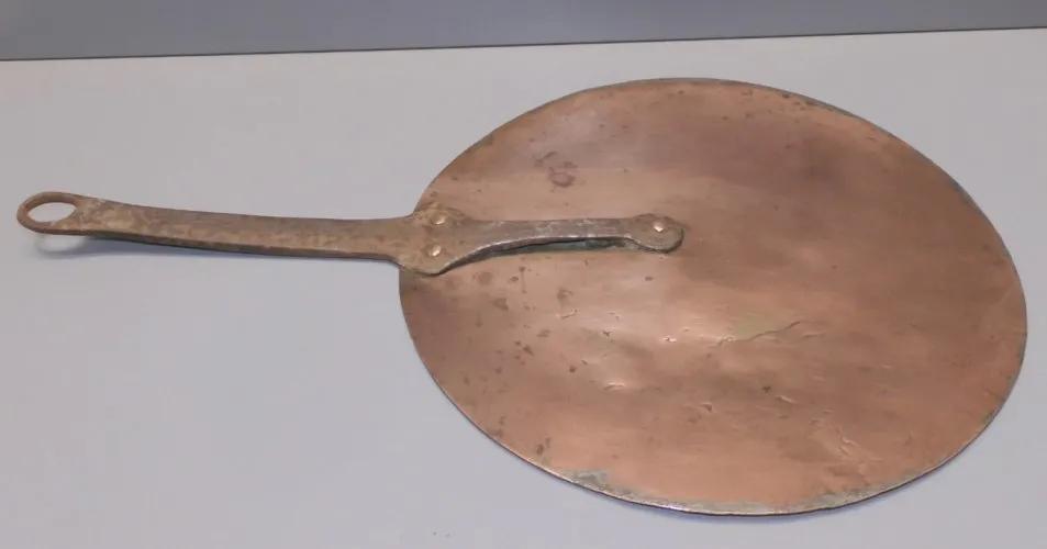 -ANCIEN COUVERCLE CUIVRE & FER FORGE COLLECTION DECO CUISINE RESTAURANT  D