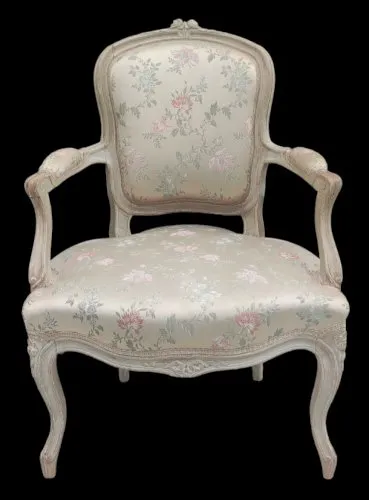 Ancien Fauteuil Cabriolet Style Louis XV/Mobilier Ancien /Revêtement Satiné