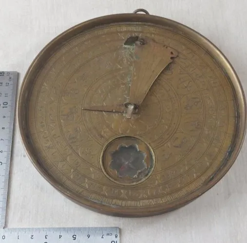 Ancien grand indicateur Qibla / Ottoman, boussole, en bronze