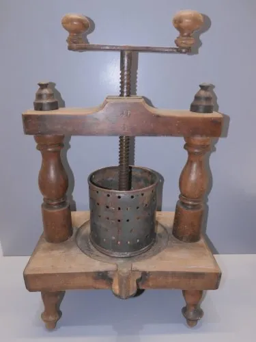 -ANCIEN GRAND PRESSE FRUITS ou VIANDE BOIS et METAL Gravé JL et 1 COLLECTION  D