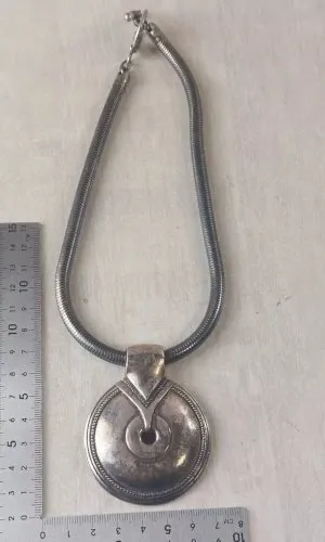 Ancien gros collier maille serpent Ubu, style ethnique