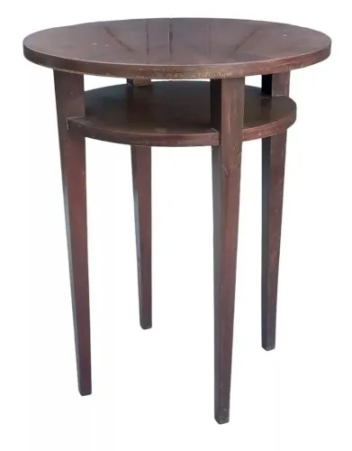 Ancien Guéridon Table D appoint Art Déco 1930 / 2 Plateaux /Plaquage