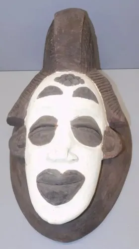 -ANCIEN MASQUE AFRIQUE AFRICAIN en BOIS PAYS A DEFINIR SOUVENIR DE VOYAGE  D