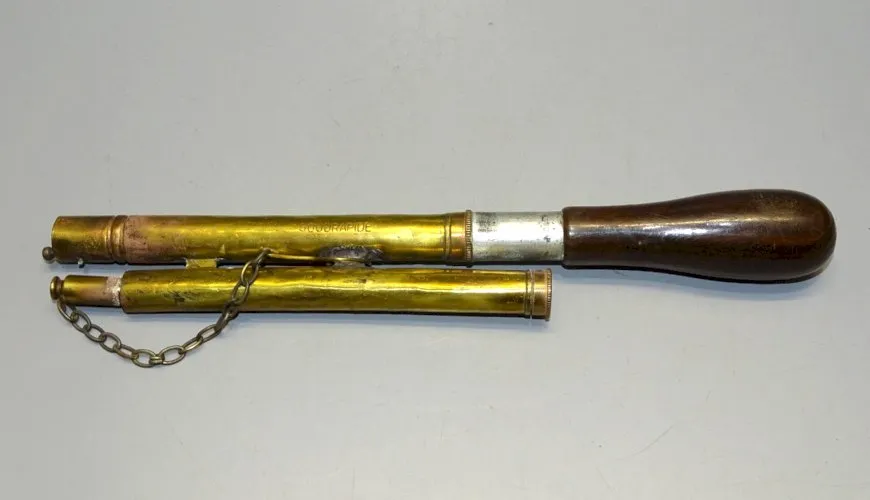 - ANCIEN OUTIL SOUDRAPIDE LAITON et BELLE POIGNEE BOIS OUTIL ANCIEN COLLECTION D