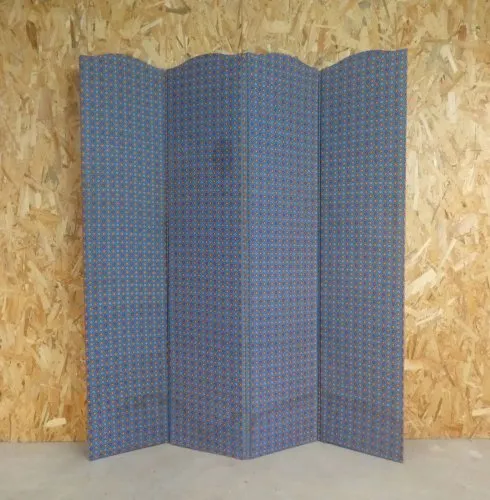 Ancien paravent en tissu vintage