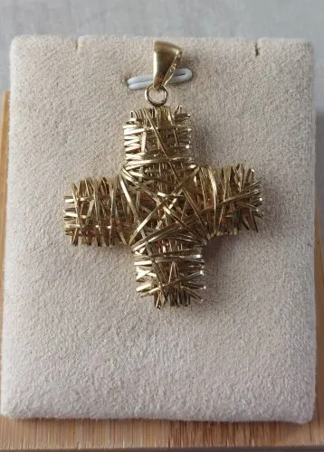 Ancien pendentif croix, en vermeil 925, vintage