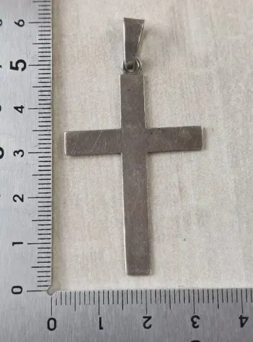 Ancien pendentif croix religieuse, en argent