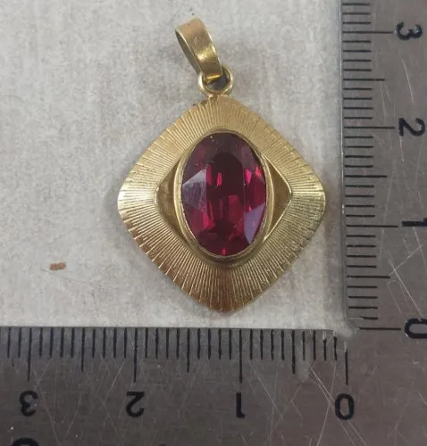Ancien pendentif, en métal doré, Amerikaner AD, vintage