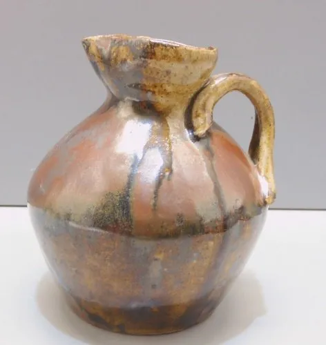 -ANCIEN PETIT VASE GRES Glaçure à COULURES Signé ( à déchiffrer ) COLLECTION  D