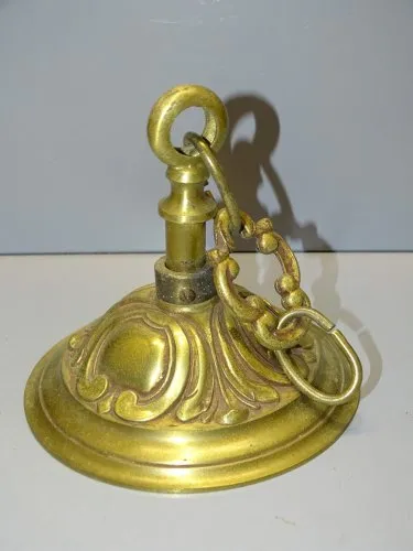 -ANCIEN PLAFONNIER EN BRONZE POUR LUSTRE XIXe AVEC 3 MAILLONS de CHAINE  D