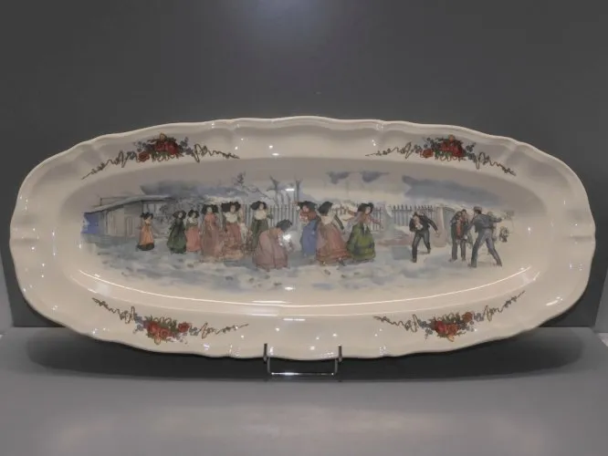 -ANCIEN PLAT CERAMIQUE OBERNAI SARREGUEMINES H.LOUX ALSACIENNES ALSACIENS D