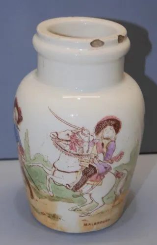 -ANCIEN POT A MOUTARDE CERAMIQUE KG LUNEVILLE MALBROUGH COLLECTION VITRINE  D