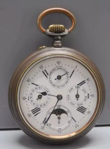 -ANCIEN REGULATEUR MONTRE GOUSSET ANCIENNE avec PHASES de LUNE COLLECTION