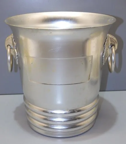 -ANCIEN SEAU à CHAMPAGNE ALUMINIUM ARGIT made in France FEUILLES de VIGNE D